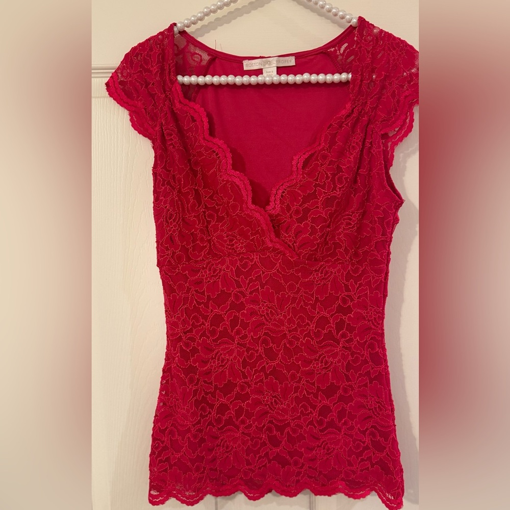 Beautiful Red Lace Camisole Top